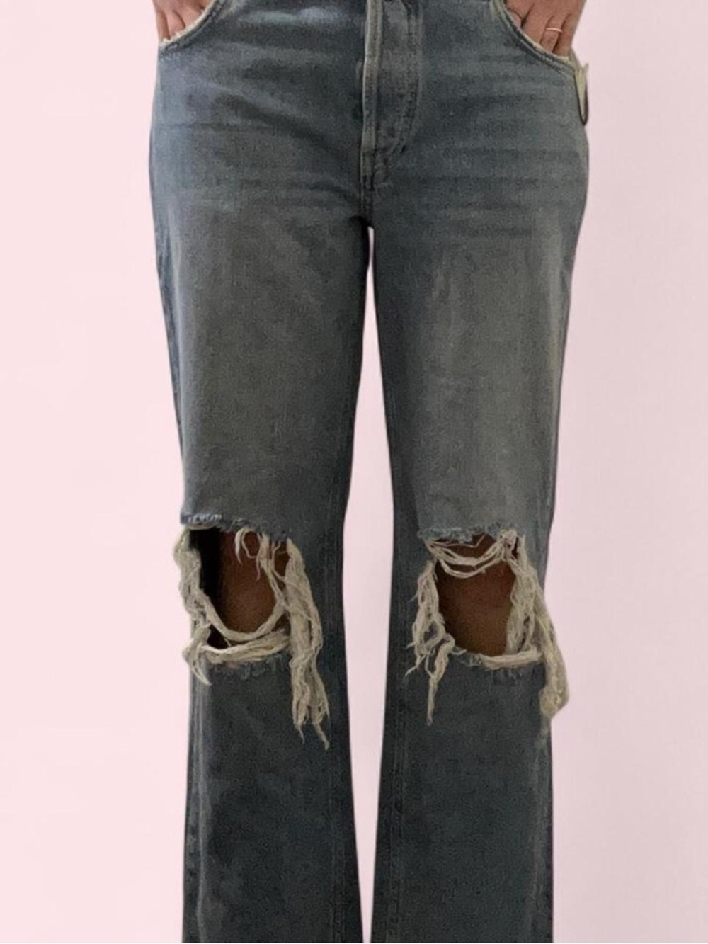 We The Free Distressed Straight-Leg Jeans